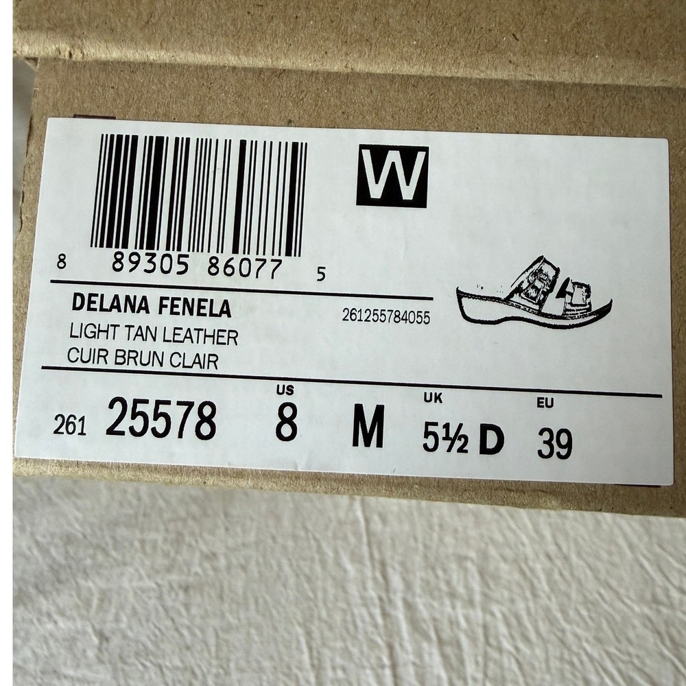 Clarks Delana Fenela Tan Leather Snakeskin Slide Wedge Sandals 8M 26125578 - Picture 4 of 10